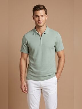 $40 Alfani Mens Ottoman Zip Polo Shirt